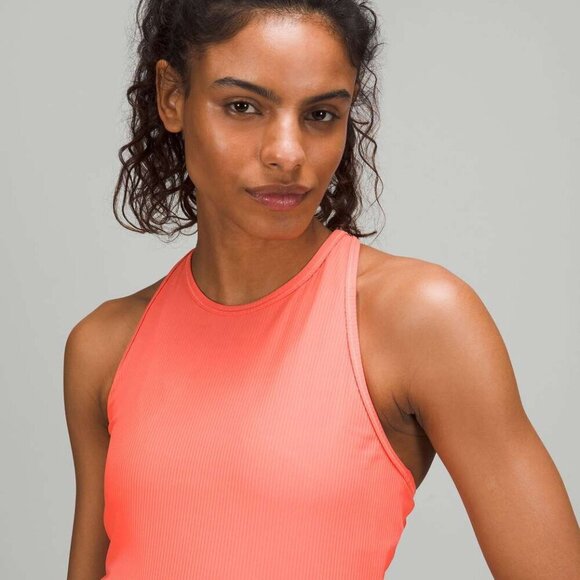 Lululemon Base Pace Ribbed Tank Top Raspberry Cream- Size 6 (2022) - Picture 3 of 11